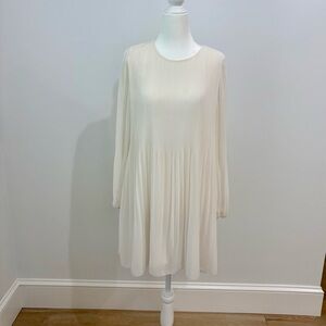 Wilfred Cream Pleated Long-Sleeve Dress